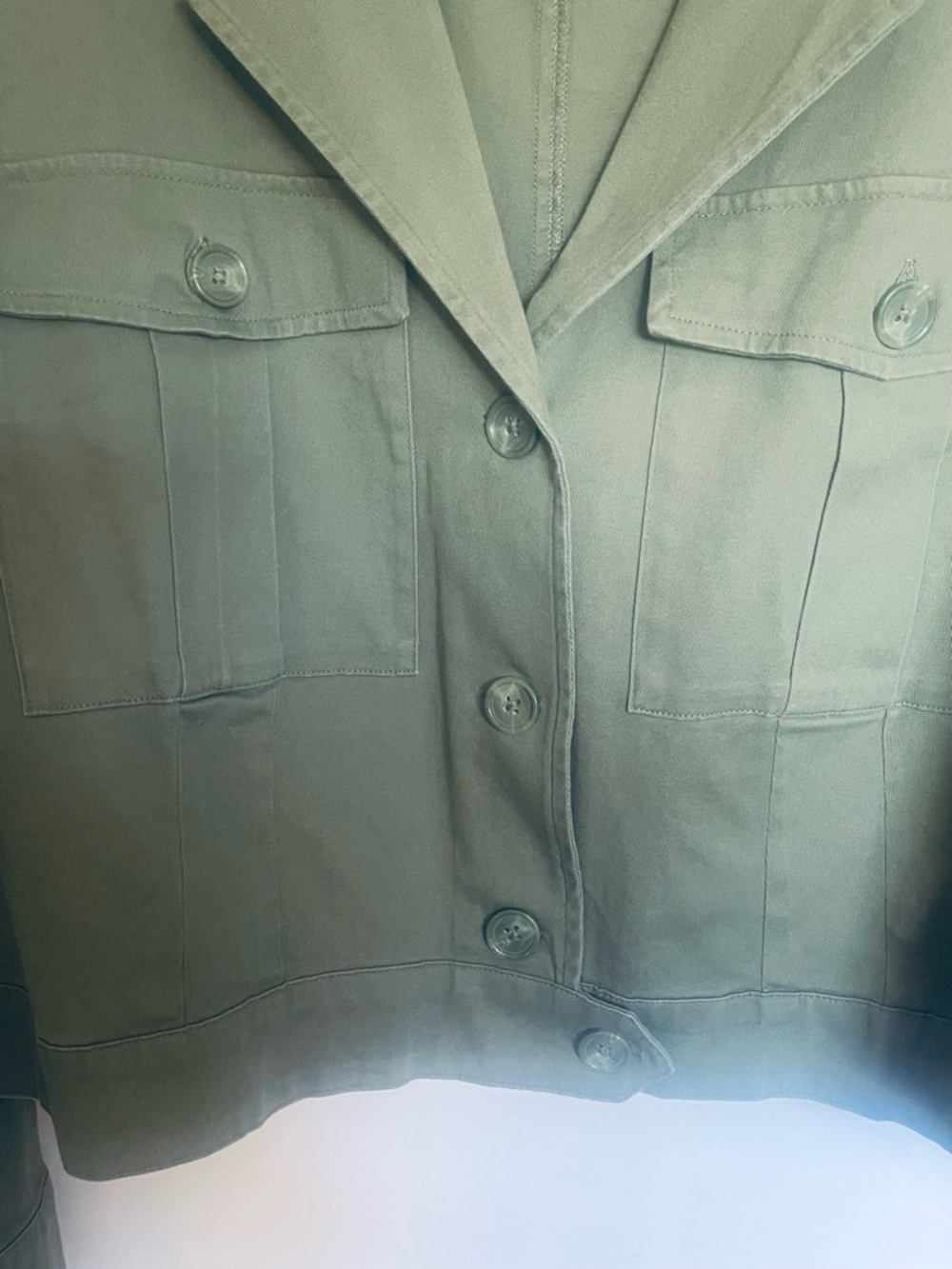 Torrid Olive Utility Button-Front Jacket - Picture 2 of 3